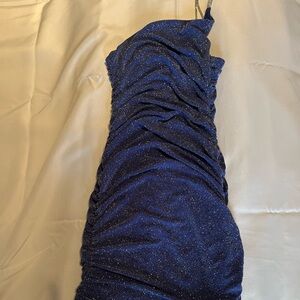 Crystal Doll Blue Glitter Mini Dress